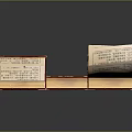 Open Books With Red Covers Displaying Text On Pages Arranged Together 3d model