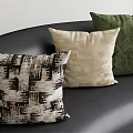 Black White Abstract Cream Textured Green Leaf Pattern Decorative Throw Pillows for Sofa