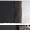 Contemporary Panel Design Featuring Grid Patterns Smooth White Surface And Black Base 3d model