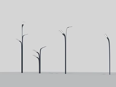 Modern Outdoor Lights with Various Designs and Stylish Lamp Post Structures 3d model