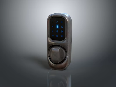 Hardware Tool Electronic Keypad Lock With Digital Buttons And Secure Knob Design 3d model