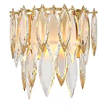 Elegant Modern Wall Lamp With Crystal Petal Design And Gold Frame