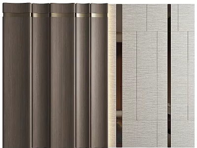 Modern Textured Wall Panels Design With Wooden And Light Color Finishes 3d model