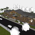 Modern Visitor Center With Wooden Gabled Roof And Glass Curtain Walls In Natural Surroundings