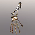 Detailed Mechanical Arm With Metallic Components And Articulated Fingers Design