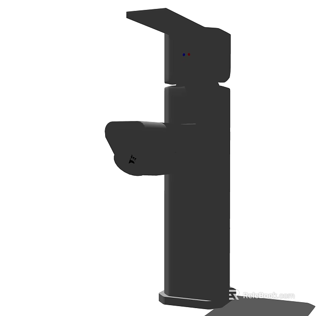 Modern Black Bathroom Faucet with Single Handle and Streamlined Sleek Design 3d model 