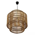 Natural Rattan Handwoven Layered Chandelier With Woven Details For Modern Home