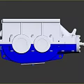 Blue And White Mechanical Component With Plastic Housing And Metal Connectors