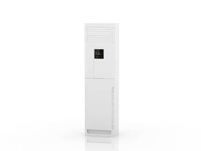 White Floor Standing Air Conditioner Fan With Digital Display And Modern Design 3d model