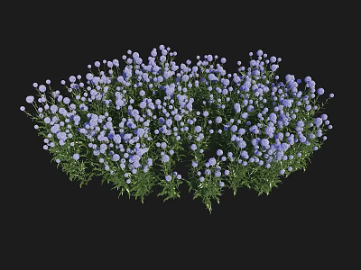 Garden Landscape With Lush Purple Flowers And Green Foliage Design 3d model