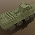 Military Green Armored Utility Vehicle With Six Wheeled Turret And Weapons