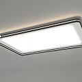 Modern Square And Round Ceiling Lights With Silver Metal Frame And White LED Panel 3d model