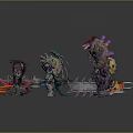 Various Character And Creature Models With Diverse Designs And Colorful Features