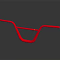 Red Bicycle Handlebar With Modern Ergonomic Design And Sleek Reflective Surface