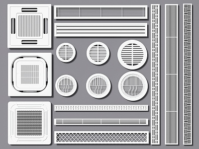 Modern air outlet air conditioner outlet exhaust port exhaust fan 3d model