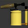 Stylish Decorative Ornament Set With Golden Canister Black Components And Transparent Glass Tube