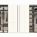 Modern Wardrobe Interior Design With Glass Doors Hanging Rails And LED Lighting