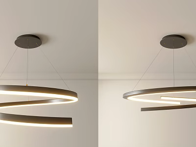 Modern Spiral Chandelier Design With Soft Light For Elegant Ceiling Fixture 3d model