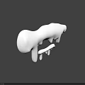 White Flowing Dripping Substance With Smooth Glossy Texture On Gray Background