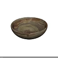 Elegant Decorative Bowl With Marble Like Texture In Natural Brown And Beige Tones