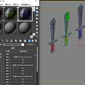 Q version iron sword novice sword stone sword medieval cartoon style PBR process hand-painted sub-era weapons 3d model