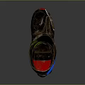 Modern Silver Athletic Shoes With Green Honeycomb Panel And Red Sole