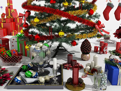 Modern Holiday Ornaments Christmas Decoration 3d model