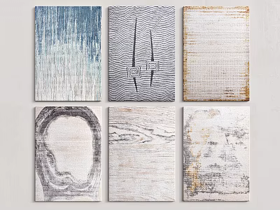 Square Rugs with Various Abstract Patterns Colorful Textures for Modern Interior Decor 3d model