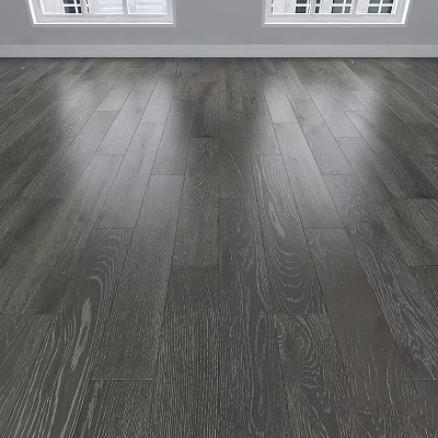 Dark Hardwood Flooring With Natural Grain Smooth Polished Surface Modern Design 3d model