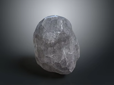 Gray Textured Stone And Natural Wood Decorative Piece On Dark Background 3d model