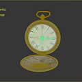 Vintage Pocket Watch Open Case Design With Roman Numerals And Metal Dial