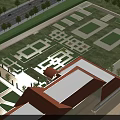 Symmetrical School Building Exterior With Reddish Brown Roof Large Glass Windows And Front Lawn Pathway