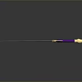 Elegant Decorative Sword With Purple Hilt And Golden Guard Metallic Blade