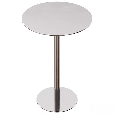 Round Modern Dining Table With Sleek Metal Leg And Circular Base Design 3d model