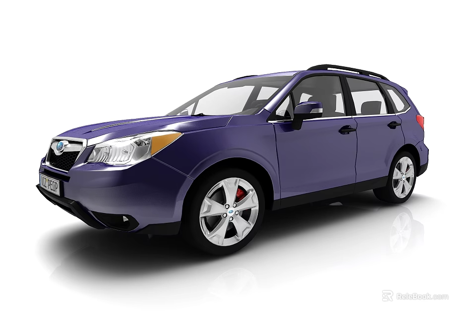 Purple SUV With Modern Exterior Design And Sporty Alloy Wheels 3d model 