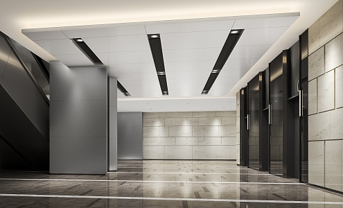 Elevator hall 3d model