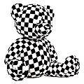 Cute White Plush Teddy Bear With Brown Nose And Paw Prints