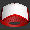 Red And White Mesh Baseball Cap With Stylish Design For Casual Wear
