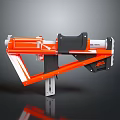 Orange And Black Mechanical Weapon With Launcher Structure And Grip Design