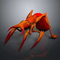 Red Orange Insectoid Creature Character With Multiple Legs Large Pincers And Sharp Claws 3d model