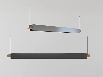 Modern Linear Pendant Lights With Sleek Metal Construction And Hanging Design Features 3d model