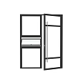Stylish Modern Casement Window With Black Aluminum Frame Clear Glass And Safety Lock Design