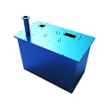 Blue Industrial Metal Tank With Cylindrical Pipe And Top Holes Structure