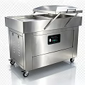 Commercial Kitchen Stainless Steel Vacuum Packaging Machine With Control Panel And Wheels
