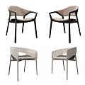 Modern Leisure Chairs With Beige Seats And Black Or Light Gray Frames 3d model