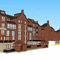 Traditional Red Brick Terraced Buildings With Multiple Units Windows And Gabled Roofs