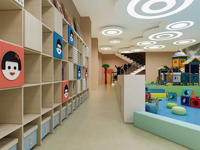 Modern mother and baby store lobby front desk children model