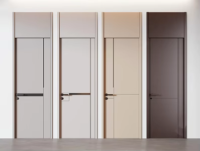 Modern swing door single door top door 3d model