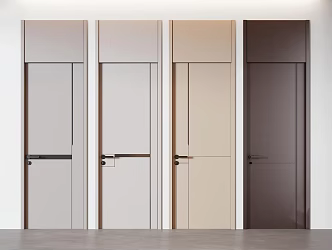 Modern swing door single door top door 3d model