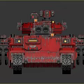 Red Military Tank With Detailed Turret Tracks And Modern Armor Design